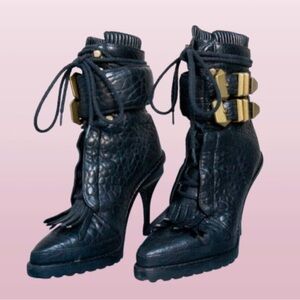 ALEXANDER WANG "Frankie Creeper" lace up ankle boots black size EU 37